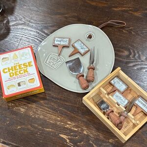 Portuguese Cheese Board Set with Tools and Cheese Pairing Cards